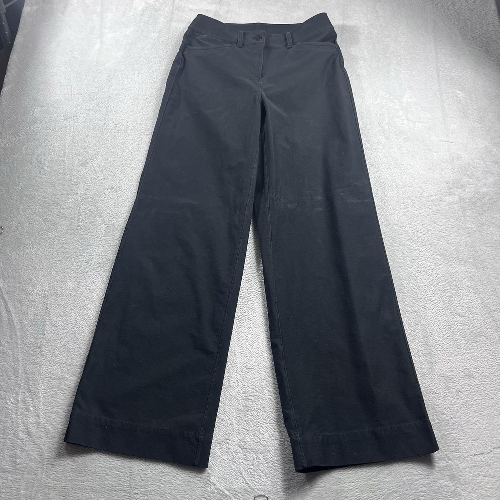 Lululemon City Sleek Pants Women 26 Black 5 Pocket High Rise Wide Leg Utilitech